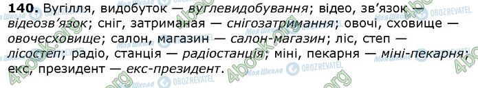 ГДЗ Українська мова 6 клас сторінка 140